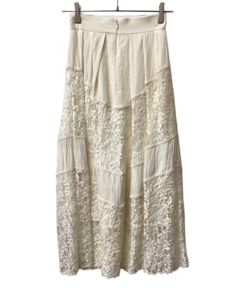 COLUMN（コラム）COLUMN (コラム) シャイニータフタレースコンビスカート アイボリー サイズ:36 未使用品の古着・服飾アイテム