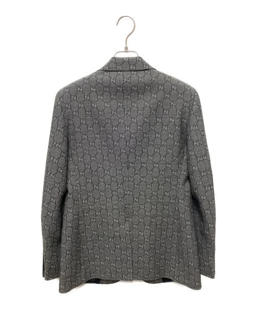 GUCCI（グッチ）GUCCI (グッチ) GG wool jacquard jacket ブラック×グレー サイズ:38 未使用品の古着・服飾アイテム