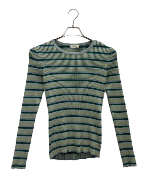 DES PRES（デ プレ）DES PRES (デ プレ) コットンアセテートリブクルーネックプルオーバー グリーン サイズ:SIZEFREEの古着・服飾アイテム