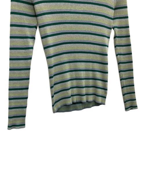 DES PRES（デ プレ）DES PRES (デ プレ) コットンアセテートリブクルーネックプルオーバー グリーン サイズ:SIZEFREEの古着・服飾アイテム