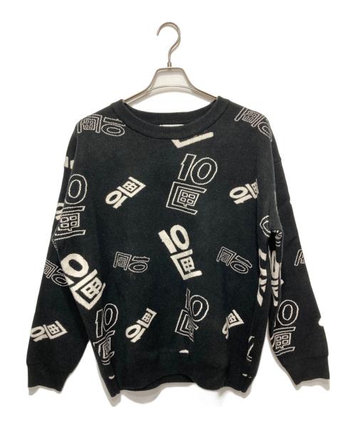 TENBOX（テンボックス）TENBOX (テンボックス) OG Logo Jacquard Sweater ブラック サイズ:M 未使用品の古着・服飾アイテム