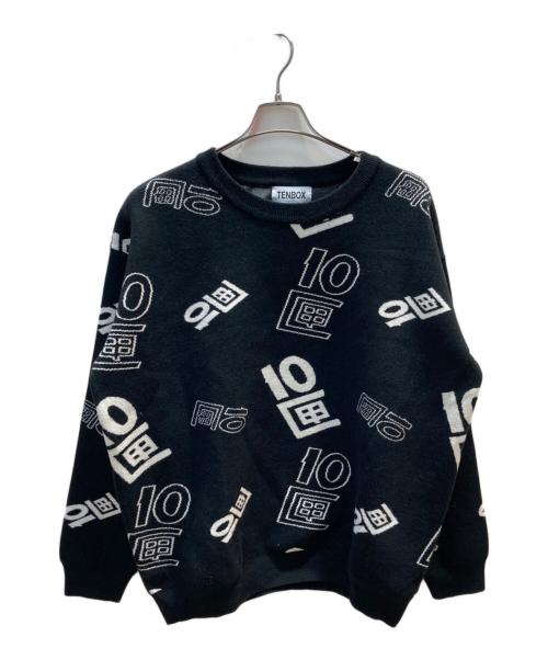 TENBOX（テンボックス）TENBOX (テンボックス) OG Logo Jacquard Sweater ブラック サイズ:M 未使用品の古着・服飾アイテム