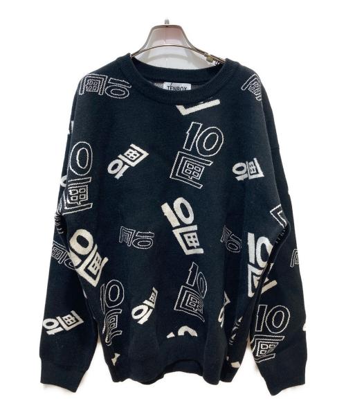 TENBOX（テンボックス）TENBOX (テンボックス) OG Logo Jacquard Sweater ブラック サイズ:L 未使用品の古着・服飾アイテム