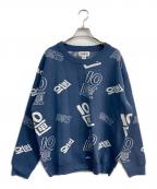 TENBOXテンボックス）の古着「OG Logo Jacquard Sweater」｜ネイビー