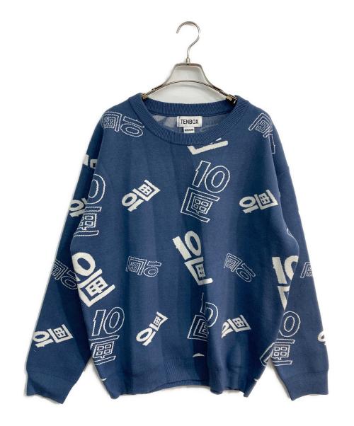 TENBOX（テンボックス）TENBOX (テンボックス) OG Logo Jacquard Sweater ネイビー サイズ:Mの古着・服飾アイテム