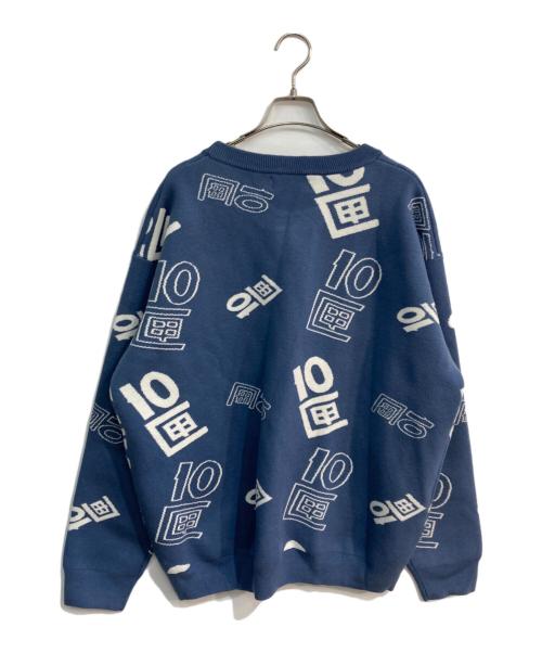 TENBOX（テンボックス）TENBOX (テンボックス) OG Logo Jacquard Sweater ネイビー サイズ:M 未使用品の古着・服飾アイテム