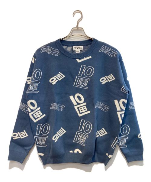 TENBOX（テンボックス）TENBOX (テンボックス) OG Logo Jacquard Sweater ネイビー サイズ:L 未使用品の古着・服飾アイテム
