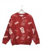 TENBOXテンボックス）の古着「OG Logo Jacquard Sweater/オージー ロゴ ジャガード セーター ニット」｜レッド