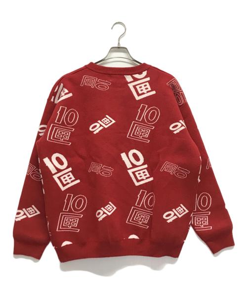 TENBOX（テンボックス）TENBOX (テンボックス) OG Logo Jacquard Sweater/オージー ロゴ ジャガード セーター ニット レッド サイズ:S 未使用品の古着・服飾アイテム