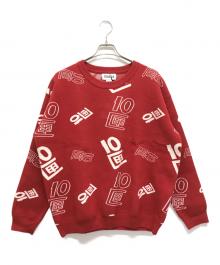 TENBOX（テンボックス）の古着「OG Logo Jacquard Sweater」｜レッド