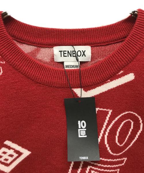 TENBOX（テンボックス）TENBOX (テンボックス) OG Logo Jacquard Sweater レッド サイズ:M 未使用品の古着・服飾アイテム