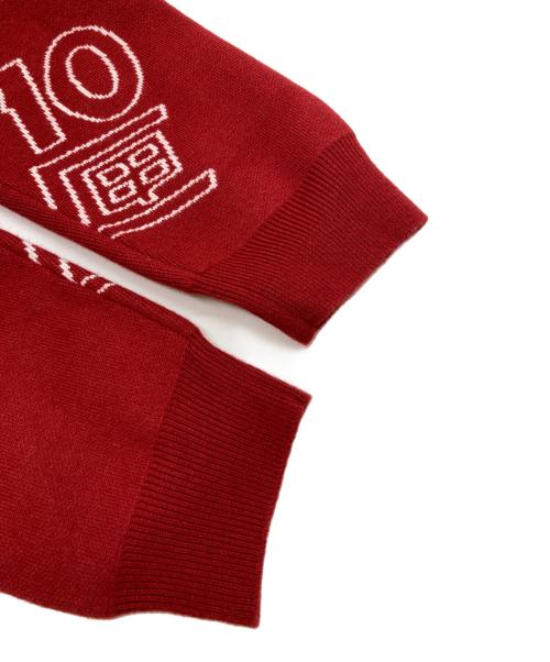 TENBOX（テンボックス）TENBOX (テンボックス) OG Logo Jacquard Sweater レッド サイズ:L 未使用品の古着・服飾アイテム