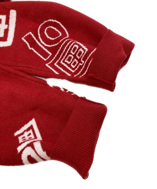 TENBOX（テンボックス）TENBOX (テンボックス) OG Logo Jacquard Sweater レッド サイズ:L 未使用品の古着・服飾アイテム