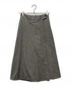 MARGARET HOWELLマーガレットハウエル）の古着「FINE WOOL POPLIN キュロット ラップスカート」｜グレー