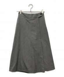 MARGARET HOWELL（マーガレットハウエル）の古着「FINE WOOL POPLIN キュロット ラップスカート」｜グレー
