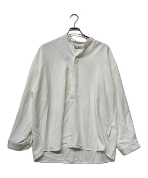 Jih Nunc（ジーヌンク）Jih Nunc (ジーヌンク) バンドカラー比翼プルオーバーシャツ ホワイト サイズ:sizeSの古着・服飾アイテム
