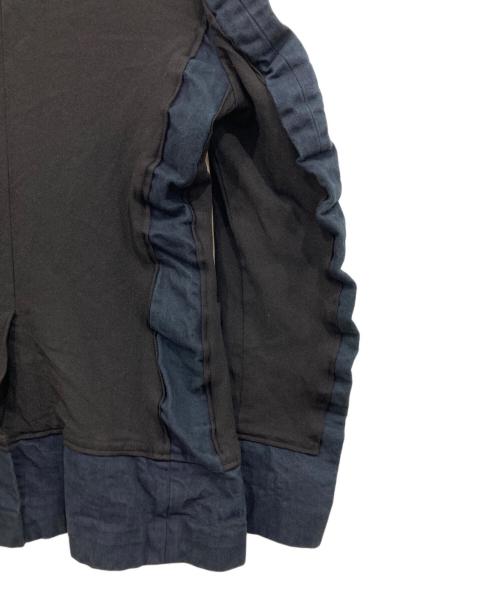 COMME des GARCONS HOMME PLUS EVER GREEN（コムデギャルソンオムプリュス エバーグリーン）COMME des GARCONS HOMME PLUS EVER GREEN (コムデギャルソンオムプリュス エバーグリーン) 製品染めデニムドッキング縮絨ジャケット ブラック×ネイビー サイズ:Sの古着・服飾アイテム