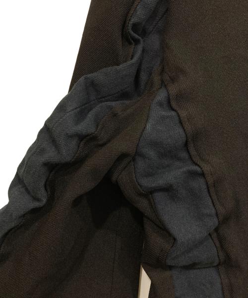 COMME des GARCONS HOMME PLUS EVER GREEN（コムデギャルソンオムプリュス エバーグリーン）COMME des GARCONS HOMME PLUS EVER GREEN (コムデギャルソンオムプリュス エバーグリーン) 製品染めデニムドッキング縮絨ジャケット ブラック×ネイビー サイズ:Sの古着・服飾アイテム