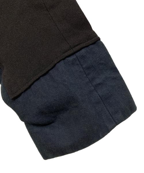 COMME des GARCONS HOMME PLUS EVER GREEN（コムデギャルソンオムプリュス エバーグリーン）COMME des GARCONS HOMME PLUS EVER GREEN (コムデギャルソンオムプリュス エバーグリーン) 製品染めデニムドッキング縮絨ジャケット ブラック×ネイビー サイズ:Sの古着・服飾アイテム