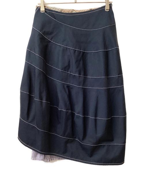 tricot COMME des GARCONS（トリココムデギャルソン）tricot COMME des GARCONS (トリココムデギャルソン) 再構築スカート ネイビー サイズ:Mの古着・服飾アイテム