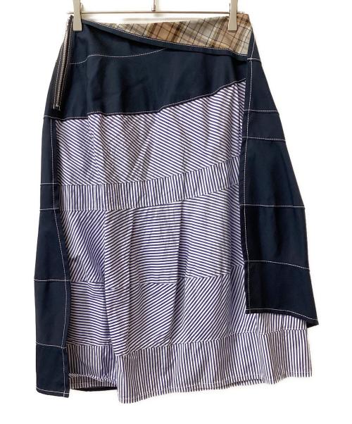 tricot COMME des GARCONS（トリココムデギャルソン）tricot COMME des GARCONS (トリココムデギャルソン) 再構築スカート ネイビー サイズ:Mの古着・服飾アイテム