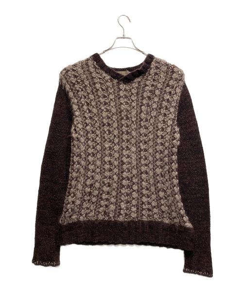 Y's for men（ワイズフォーメン）Y's for men (ワイズフォーメン) デザインニット ブラウン サイズ:3の古着・服飾アイテム