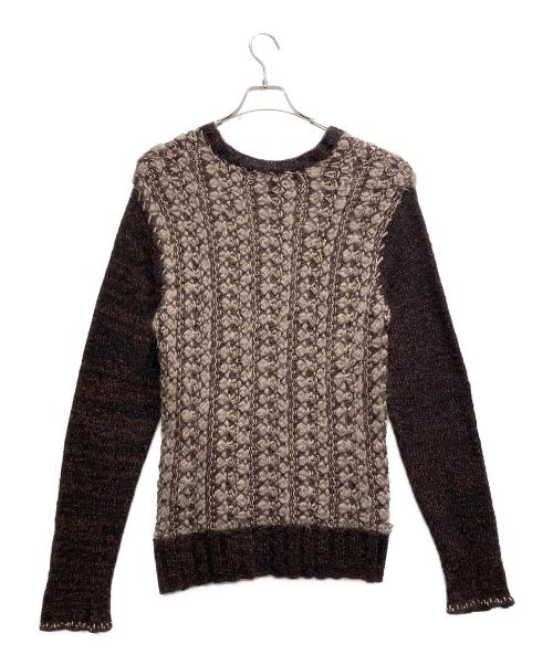 Y's for men（ワイズフォーメン）Y's for men (ワイズフォーメン) デザインニット ブラウン サイズ:3の古着・服飾アイテム