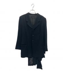 COMME des GARCONS（コムデギャルソン）の古着「スパンコールレーステーラードジャケット」｜ブラック
