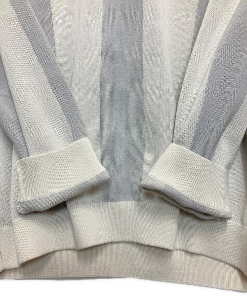 adidas（アディダス）adidas (アディダス) ROLLING LINKS 長袖ニットポロ ホワイト×ネイビー サイズ:M 未使用品の古着・服飾アイテム