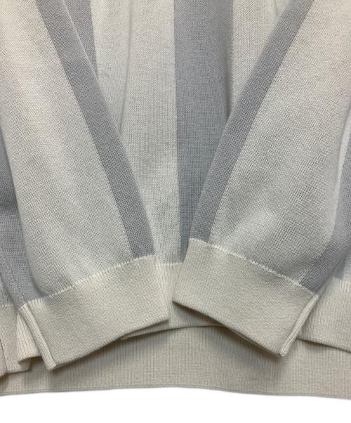 adidas（アディダス）adidas (アディダス) ROLLING LINKS 長袖ニットポロ ホワイト×ネイビー サイズ:M 未使用品の古着・服飾アイテム