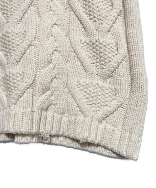 Palm Angels（パーム エンジェルス）Palm Angels (パーム エンジェルス) クラッシュ加工セーター アイボリー サイズ:Sの古着・服飾アイテム