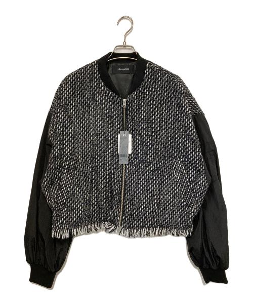 JEANASIS（ジーナシス）JEANASIS (ジーナシス) 異素材ツイードショートブルゾン ブラック サイズ:F 未使用品の古着・服飾アイテム