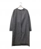 icBアイシービー）の古着「Wool Rever ノーカラーコート」｜ブラック