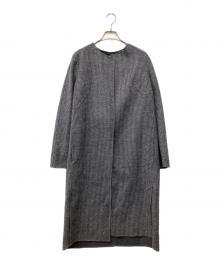icB（アイシービー）の古着「Wool Rever ノーカラーコート」｜ブラック