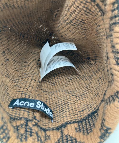 Acne studios（アクネ ストゥディオズ）ACNE STUDIOS (アクネ ストゥディオズ) フェイス タイル ビーニー ブラウンの古着・服飾アイテム