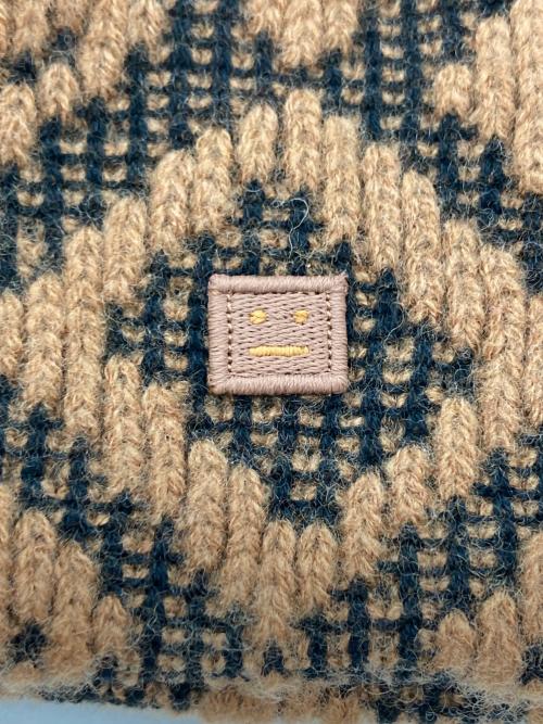 Acne studios（アクネ ストゥディオズ）ACNE STUDIOS (アクネ ストゥディオズ) フェイス タイル ビーニー ブラウンの古着・服飾アイテム