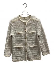 UNITED ARROWS（ユナイテッドアローズ）の古着「ツイードモールパイピングカーディガン」｜オフホワイト