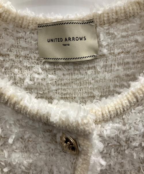 UNITED ARROWS（ユナイテッドアローズ）UNITED ARROWS (ユナイテッドアローズ) ツイードモールパイピングカーディガン オフホワイト サイズ:フリーの古着・服飾アイテム