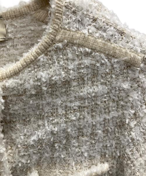 UNITED ARROWS（ユナイテッドアローズ）UNITED ARROWS (ユナイテッドアローズ) ツイードモールパイピングカーディガン オフホワイト サイズ:フリーの古着・服飾アイテム