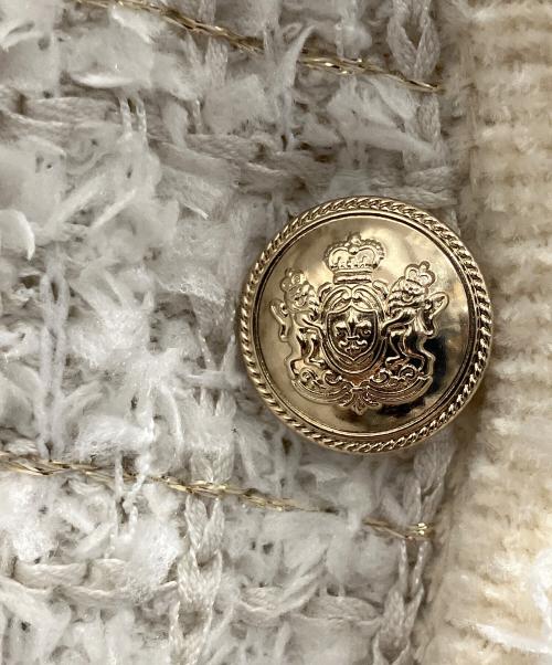 UNITED ARROWS（ユナイテッドアローズ）UNITED ARROWS (ユナイテッドアローズ) ツイードモールパイピングカーディガン オフホワイト サイズ:フリーの古着・服飾アイテム