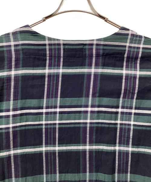 plantation（プランテーション）plantation (プランテーション) タータンガーゼワンピース ネイビー サイズ:Mの古着・服飾アイテム