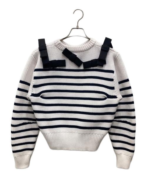 Bibiy.（ビビィ）Bibiy. (ビビィ) ボーダーニット ホワイト×ブラック サイズ:Freeの古着・服飾アイテム