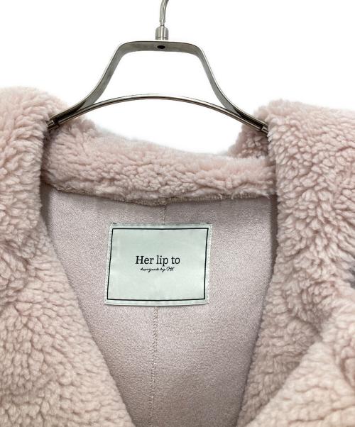 HER LIP TO（ハーリップトゥ）Her lip to (ハーリップトゥ) Fleur Shearling Boa Coat ピンク サイズ:Sの古着・服飾アイテム