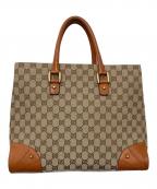 GUCCIグッチ）の古着「GGキャンバス トートバッグ」｜ブラウン