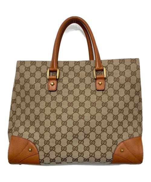 GUCCI（グッチ）GUCCI (グッチ) GGキャンバス トートバッグ  ブラウンの古着・服飾アイテム