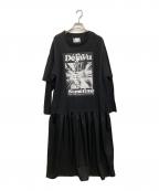 ROSE BUD×OKIRAKUローズバッド×オキラク）の古着「ドッキングプリントワンピース」｜ブラック