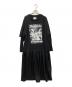 ROSE BUD（ローズバッド）の古着「ドッキングプリントワンピース」｜ブラック