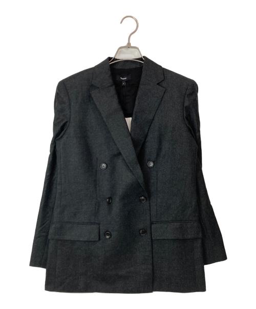 theory（セオリー）theory (セオリー) Sleek Flannel Boxy DB JKT グレーの古着・服飾アイテム