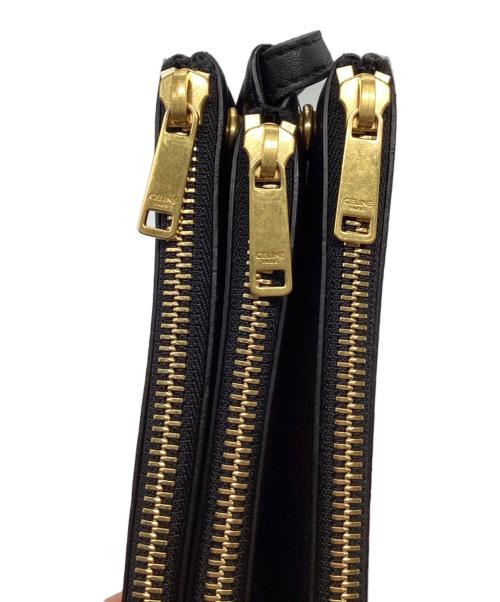 CELINE（セリーヌ）CELINE (セリーヌ) トリオスモールショルダーバッグ ブラックの古着・服飾アイテム