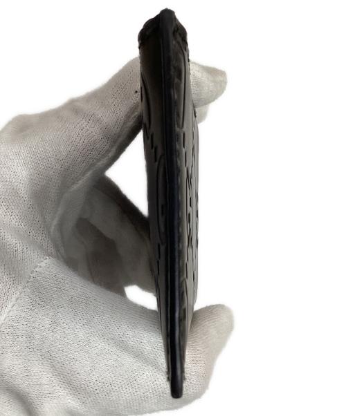 GUCCI（グッチ）GUCCI (グッチ) GGラバーエフェクト ジップカードケース ブラックの古着・服飾アイテム